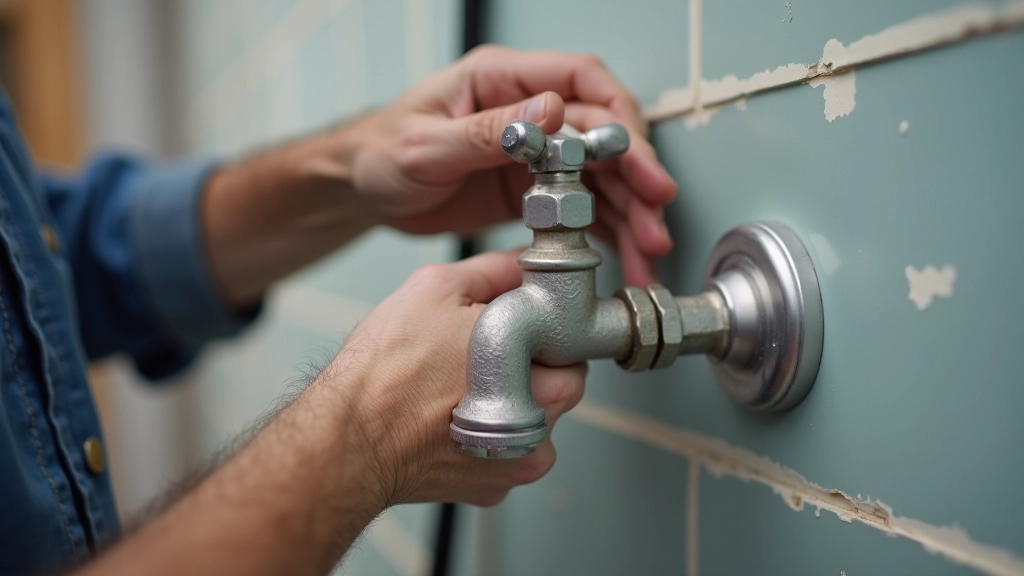 Plumbing work close-up